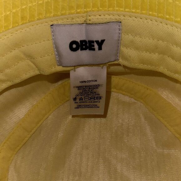 OBEY Unisex OS Butter Yellow Corduroy Bucket Hat - Picture 7 of 8